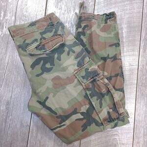 H&M LOGG Pants Mens 31x30 Camo Cargo Khaki Green Military Streetwear Tapered